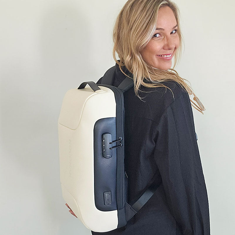 Noconah's Explore Pro Travel Backpack in Cream